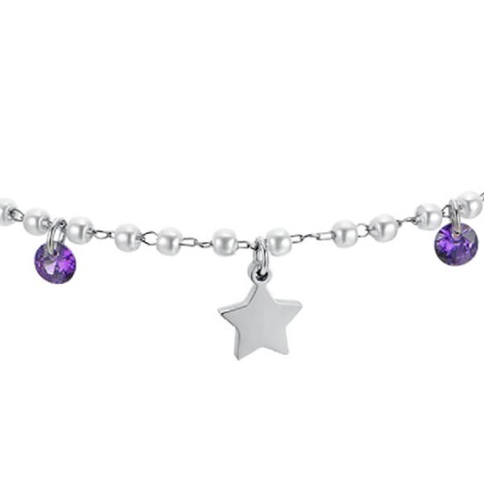 Bracciale Donna in acciaio Perle con Stelle BK2599